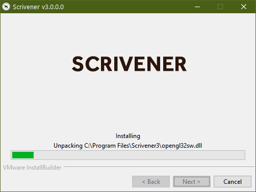 스크리브너 3.0.0 설치 진행 화면